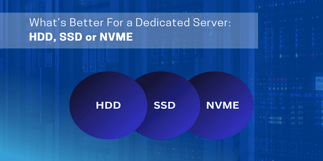 Difference Between HDD, SSD, or NVMe for Dedicated Server?